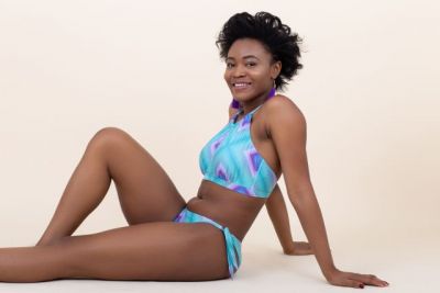 GEOMETRIC High neck bikini top